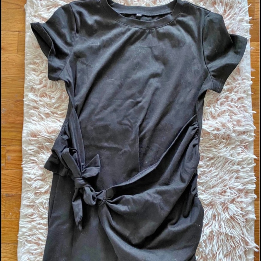 Black t shirt dress with tie waist. New and never worn!